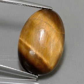 Tiger's eye marrom natural 13,32ct, corte oval, opaco