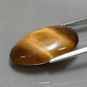 Tiger's eye marrom natural 13,32ct, corte oval, opaco