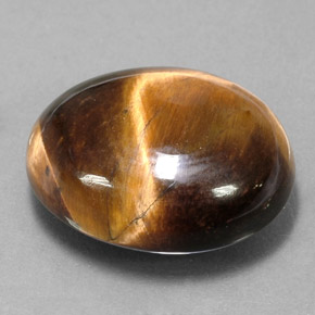 Olho de Tigre Dourado Marrom Natural 15.02ct, Corte Oval, Opaco