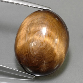Tiger's eye amarelo natural 14,06ct, corte oval, opaco