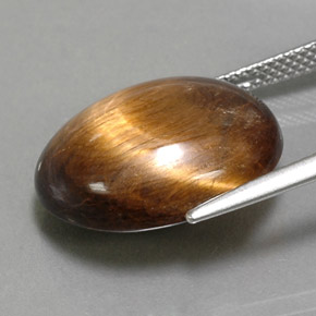 Tiger's eye amarelo natural 14,06ct, corte oval, opaco