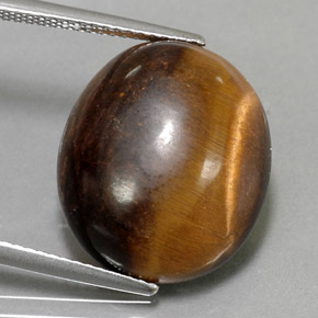 Tiger's eye marrom natural 14,18ct, corte oval, opaco