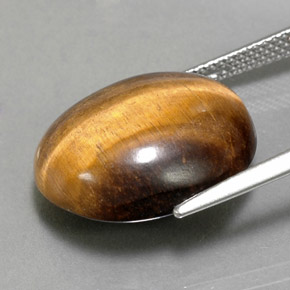 Tiger's eye marrom natural 14,18ct, corte oval, opaco