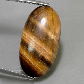 Tiger's eye marrom natural 11,79ct, corte oval, opaco