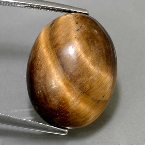 Tiger's eye marrom natural 12,39ct, corte oval, opaco