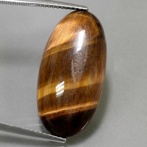 Tiger's eye marrom natural 13,84ct, corte oval, opaco