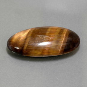 Tiger's eye marrom natural 13,84ct, corte oval, opaco