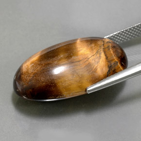 Tiger's eye marrom natural 26,13ct, corte oval, opaco