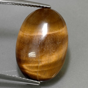 Tiger's eye marrom natural 11,07ct, corte oval, opaco