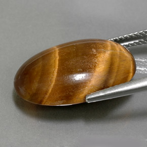 Tiger's eye marrom natural 11,07ct, corte oval, opaco