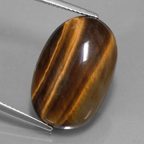 Tiger's eye marrom natural 14,42ct, corte oval, opaco