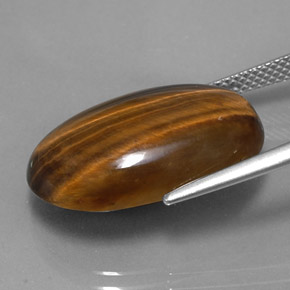 Tiger's eye marrom natural 14,42ct, corte oval, opaco
