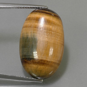 Tiger's eye marrom natural 19,16ct, corte oval, opaco