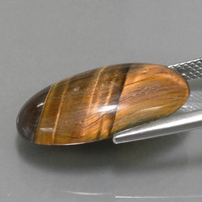 Tiger's eye marrom natural 13,07ct, corte oval, opaco