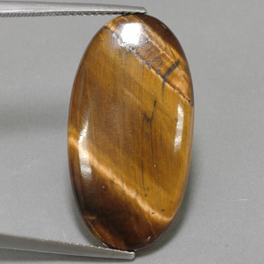 Tiger's eye marrom natural 14,24ct, corte oval, opaco