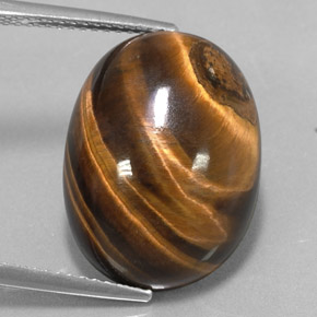 Tiger's eye marrom natural 15,36ct, corte oval, opaco