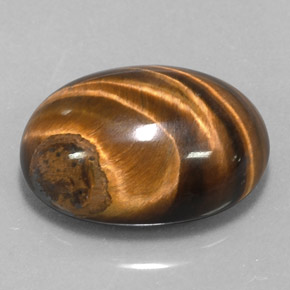 Tiger's eye marrom natural 15,36ct, corte oval, opaco