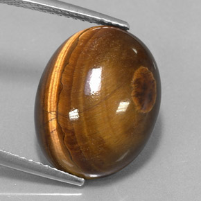 Tiger's eye marrom natural 12,49ct, corte oval, opaco