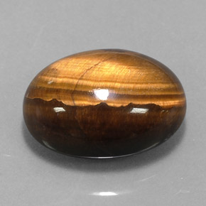 Tiger's eye marrom natural 12,49ct, corte oval, opaco