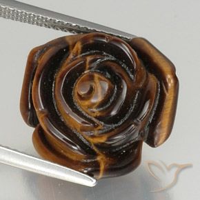 12.11ct Natural Castanho médio-escuro Olho de Tigre, Chique, Opaco