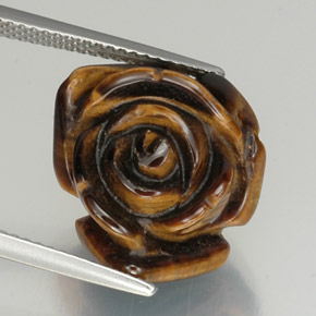 Tiger's eye marrom natural 12,59ct, forma extravagante, opaco