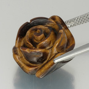 Tiger's eye marrom natural 12,59ct, forma extravagante, opaco