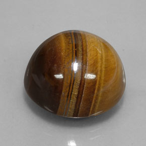 Tiger's eye marrom natural 35,03ct, corte redondo, opaco