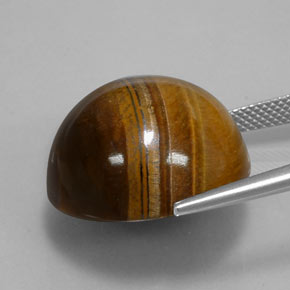 Tiger's eye marrom natural 35,03ct, corte redondo, opaco