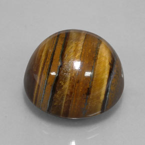 Tiger's eye marrom natural 38,62ct, corte redondo, opaco