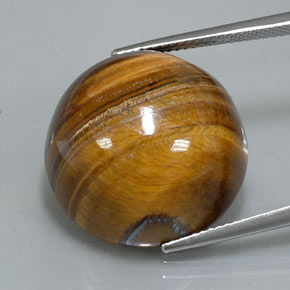 Tiger's eye marrom natural 36,26ct, corte redondo, opaco