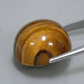 Tiger's eye marrom natural 36,26ct, corte redondo, opaco