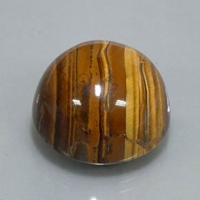 Tiger's eye marrom natural 38,37ct, corte redondo, opaco