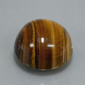 Tiger's eye marrom natural 37,12ct, corte redondo, opaco