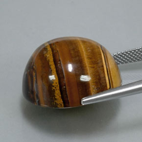 Tiger's eye marrom natural 37,12ct, corte redondo, opaco