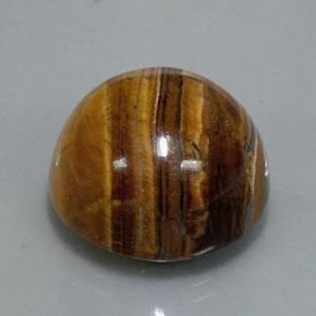 Tiger's eye marrom natural 36,50ct, corte redondo, opaco