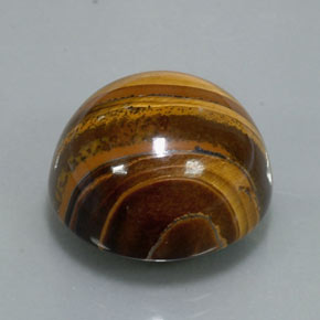 Tiger's eye marrom natural 37,72ct, corte redondo, opaco