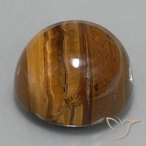 Olho de Tigre Marrom Quente Natural 37.62ct, Redondo, Opaco