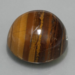 Tiger's eye marrom natural 36,89ct, corte redondo, opaco