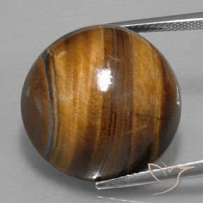 Olho de Tigre Marrom Quente Natural 36.45ct, Corte Redondo, Opaco
