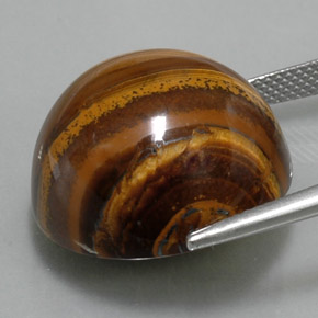 Tiger's eye marrom natural 36,33ct, corte redondo, opaco