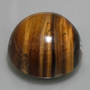 Tiger's eye marrom natural 36,96ct, corte redondo, opaco