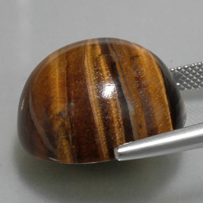 Tiger's eye marrom natural 36,96ct, corte redondo, opaco