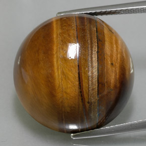 Tiger's eye marrom natural 36,05ct, corte redondo, opaco