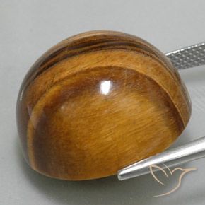Olho de Tigre Castanho médio Natural 36.73ct, Redondo, Opaco