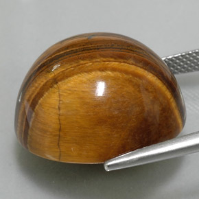 Tiger's eye marrom natural 37,40ct, corte redondo, opaco