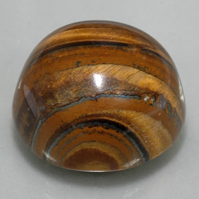 Tiger's eye marrom natural 39,11ct, corte redondo, opaco