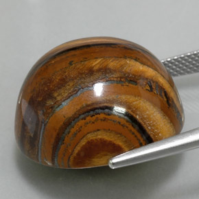 Tiger's eye marrom natural 39,11ct, corte redondo, opaco