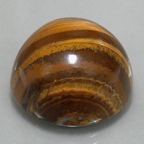 Tiger's eye marrom natural 35,88ct, corte redondo, opaco
