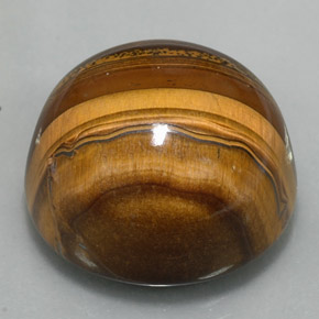 Tiger's eye marrom natural 37,23ct, corte redondo, opaco