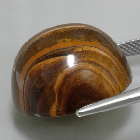 Tiger's eye marrom natural 36,02ct, corte redondo, opaco